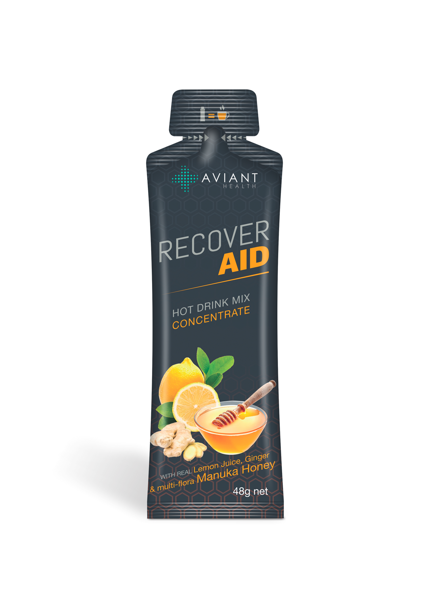 Aviant Recover Aid - Manuka Honey, Lemon & Ginger Drink Mix 48g